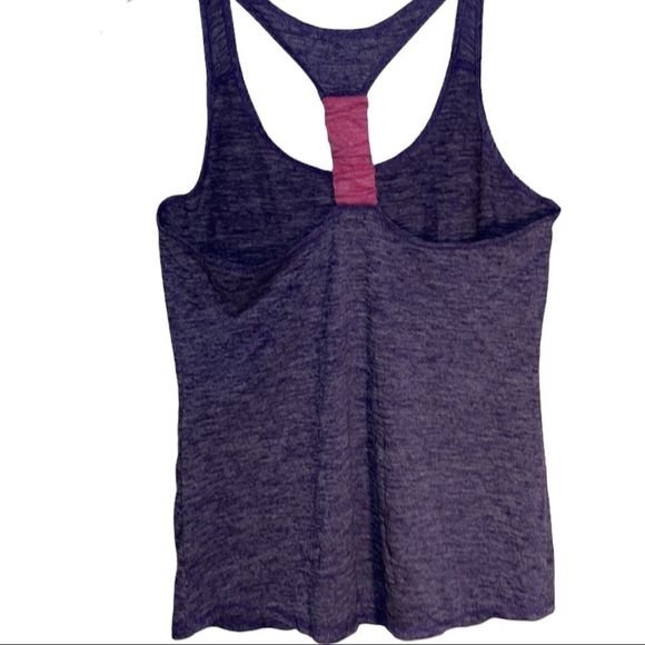 Avia Women’s ActiveWear Racer Back Tank Top Purple With Hot Pink Back Strap - Picture 2 of 7